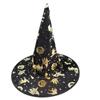 Adult Witch Hat with Gold Foil Pumpkin Design for Halloween Costume Party