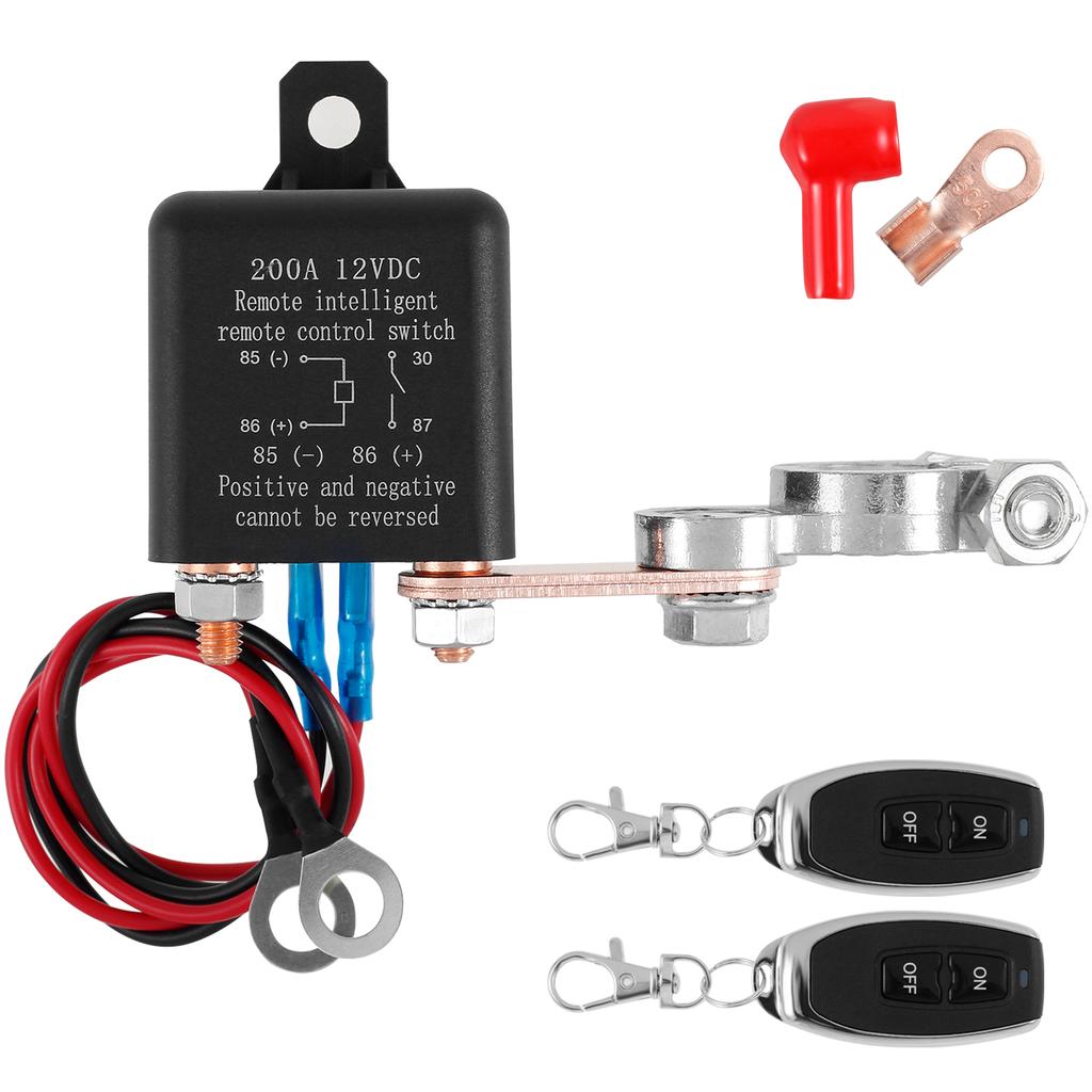 Remote Battery Disconnect Switch 12V 200/250A Remote Control Battery Switch Relay Anti-theft Car RV Boat Battery Kill Switch
