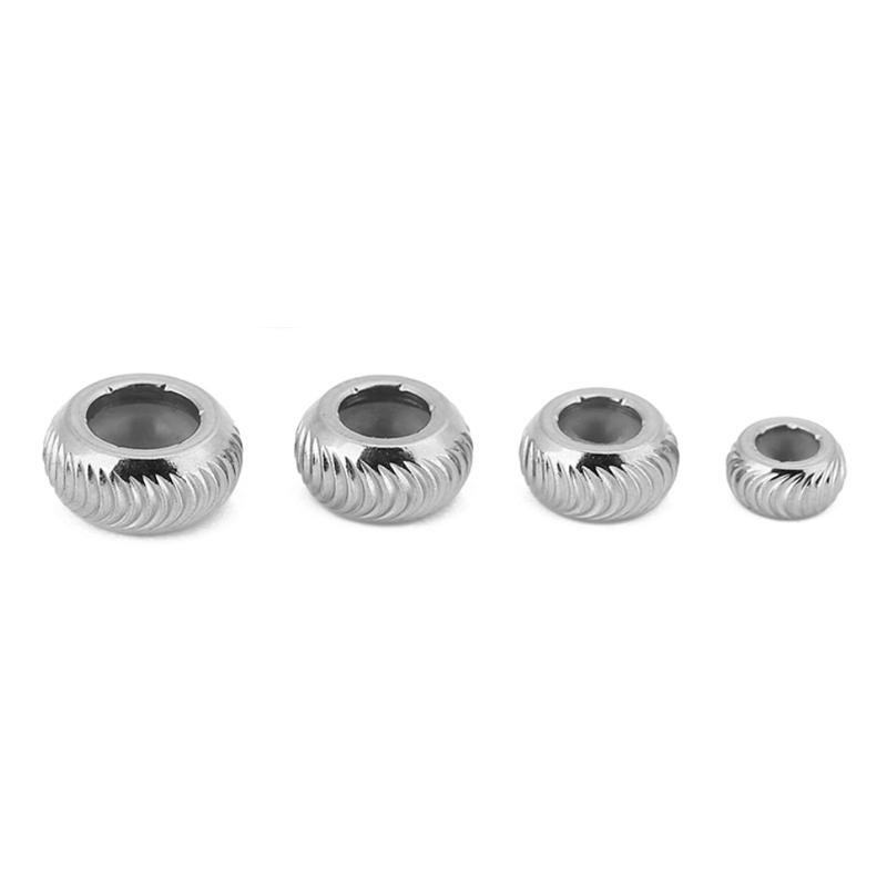 

5pcs 6 8 10 mm Stainless Steel Stopper Beads With Silicon Rubber End Spacer Beads Diy Jewelry Making Bracelet Necklace Findings 6mm