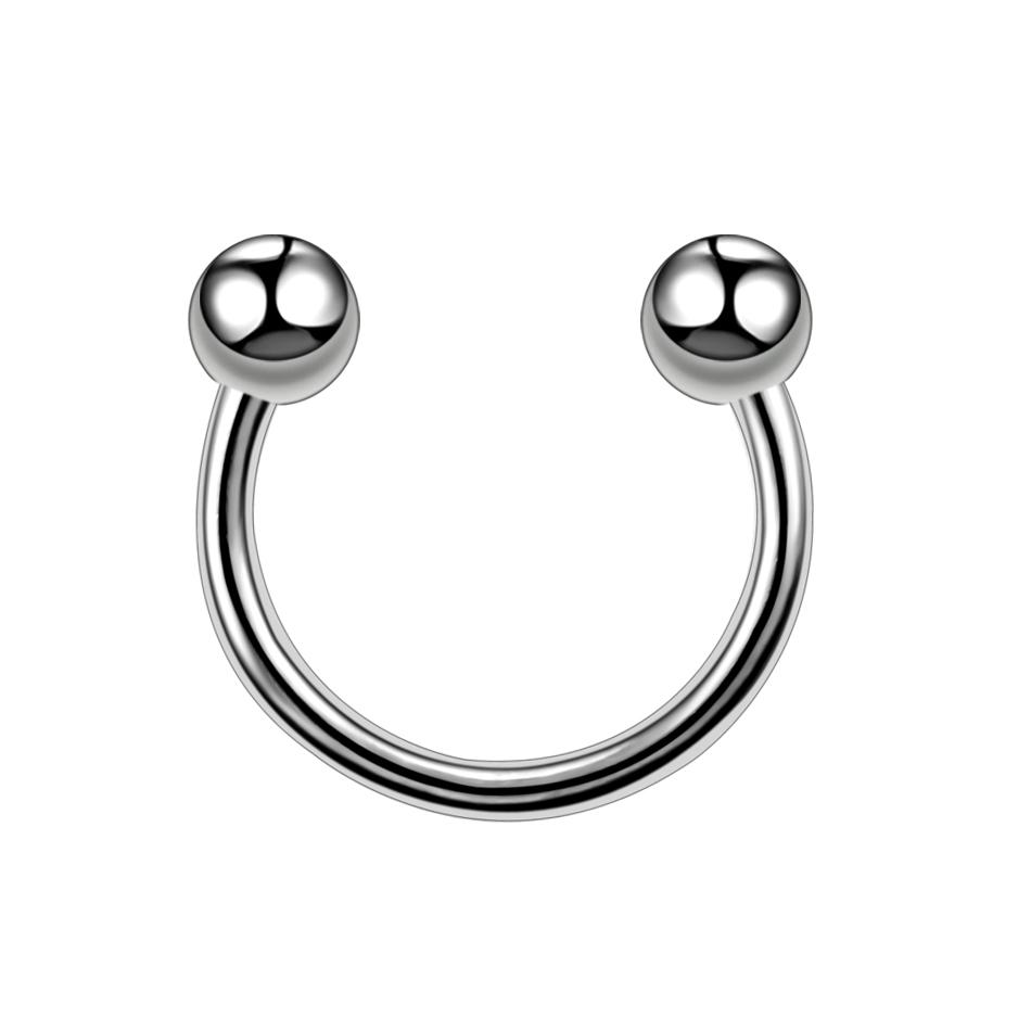 1PC Nose Horseshoe Ring Nose Septum Ring G23 Titanium Circular Piercing Ear Cartilage Tragus Body Jewelry Piercing 1.2x6x3x3mm