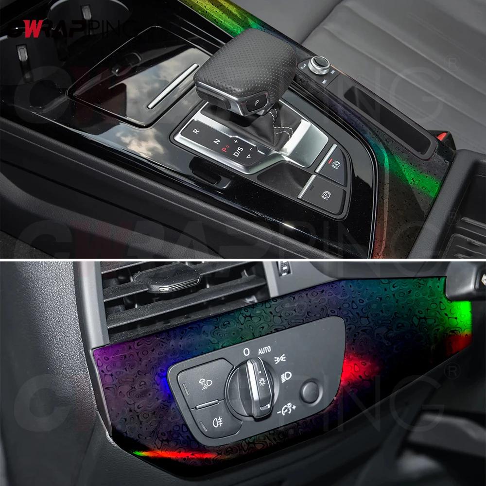 Laser Black Carbon Fiber Car Sticker Creative Change Films Waterproof Vinyl Body Modification Decorative for Car Accessories