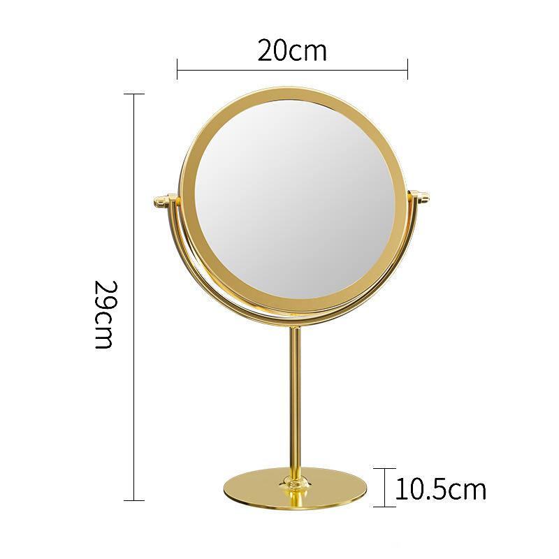 Makyaj ve Soyunma Masası Üstü Aynaları Ev Dekorasyonu İçin İskandinav Altın Yuvarlak Makyaj Aynası 360° Dönebilen Ayarlanabilir Kozmetik Ayna