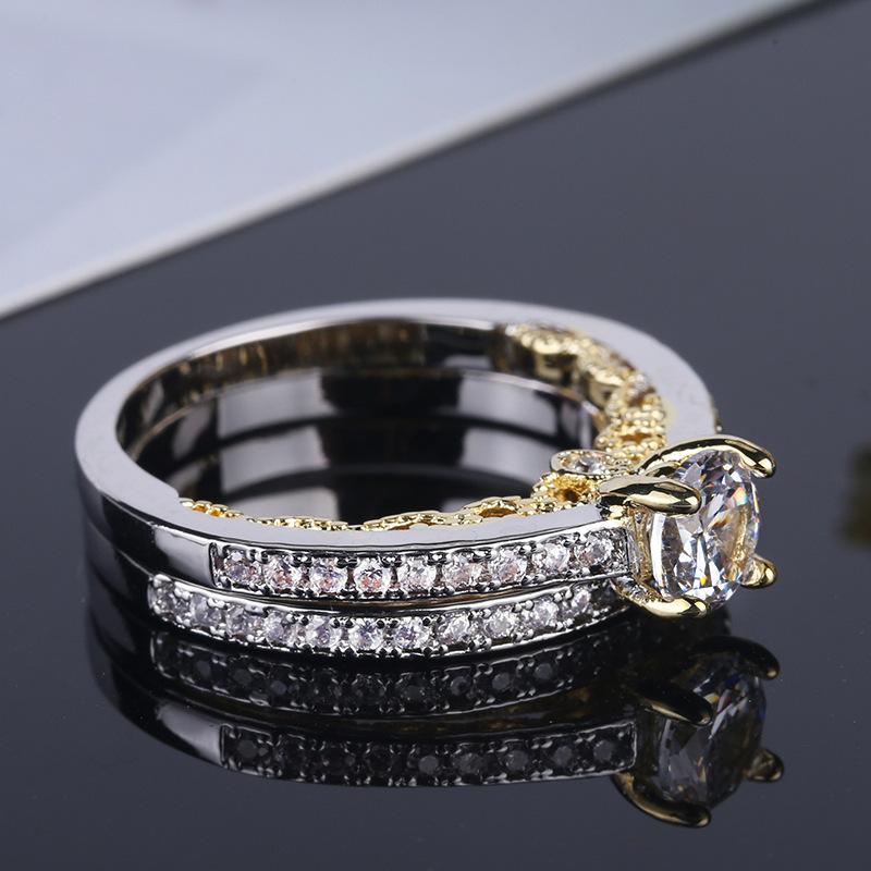 Original Design Of Jewelry, Classic Gold Six-Claw Ring, High Carbon Diamond Super Flash Wedding Ring