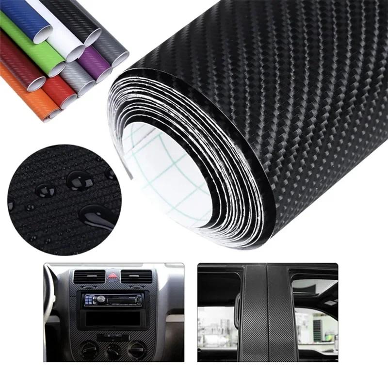 30cmx127cm 3D Carbon Fiber Vinyl Car Wrap Sheet Roll Film Car Stickers and Decal Motorcycle Auto Styling Accessories Automobiles