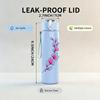 1PC Purple Lavender Branch Print 750ml Color Plastic Sports Water Bottle Leakproof Flip Straw Lid Suitable for Sports Office Home Use