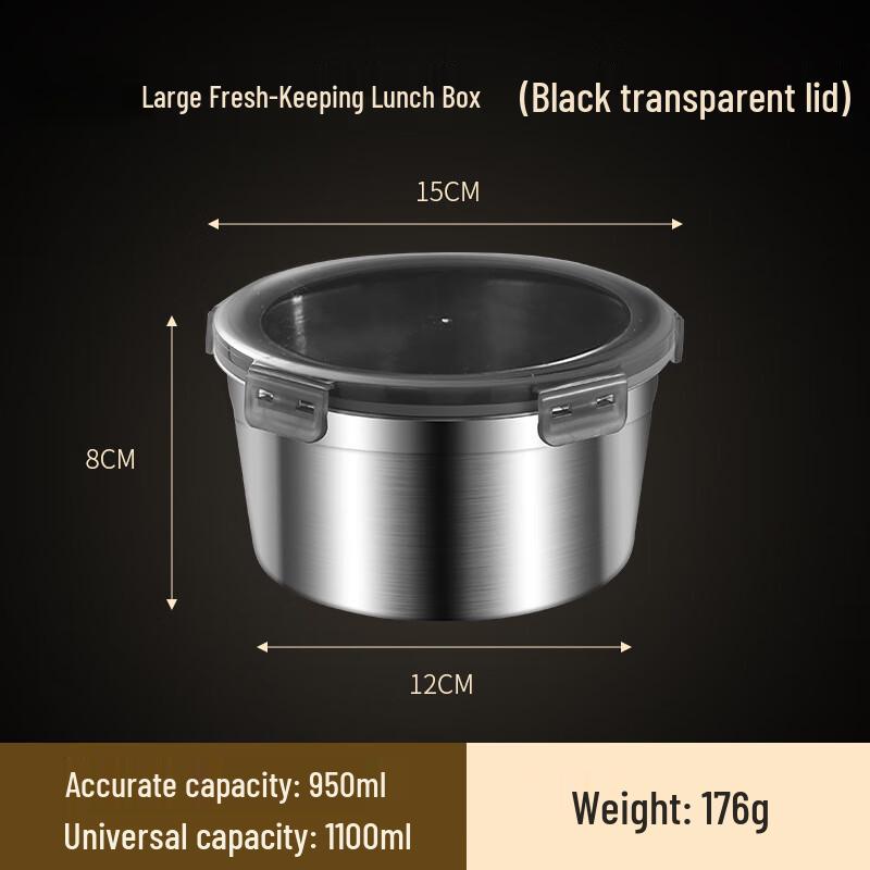 Ruhan 304 Stainless Steel Round Food Container