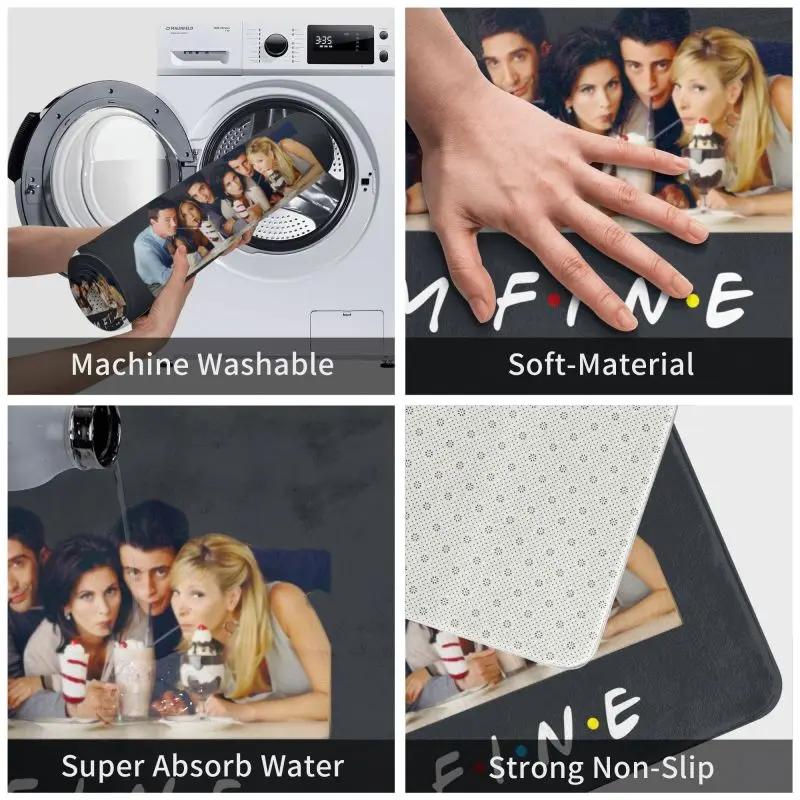 Custom Tv Show Friends Funny Quote Doormat Anti-Slip Entrance Bath Kitchen Door Floor Mat I'm Fine Toilet Rug Carpet Footpad