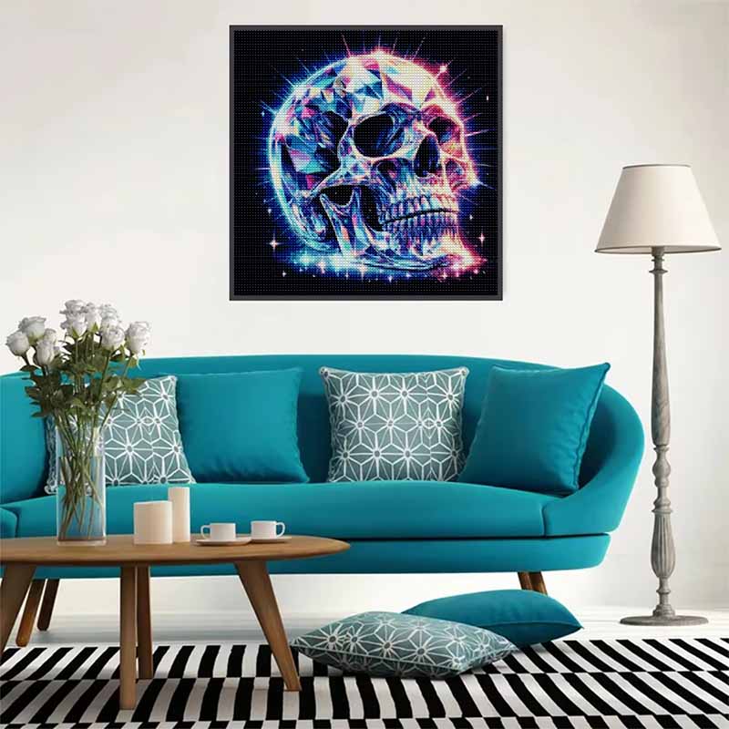 Diamond Painting Kit Colorful Cosmic Crystal Skull Pattern DIY Full Drill Canvas Art Relaxing Handmade Gift for Craft Lovers