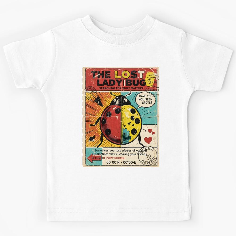 The Lost Ladybug Pop Art Stamp Design | Vintage Comic Streetwear Graphic Kids T-Shirt 110