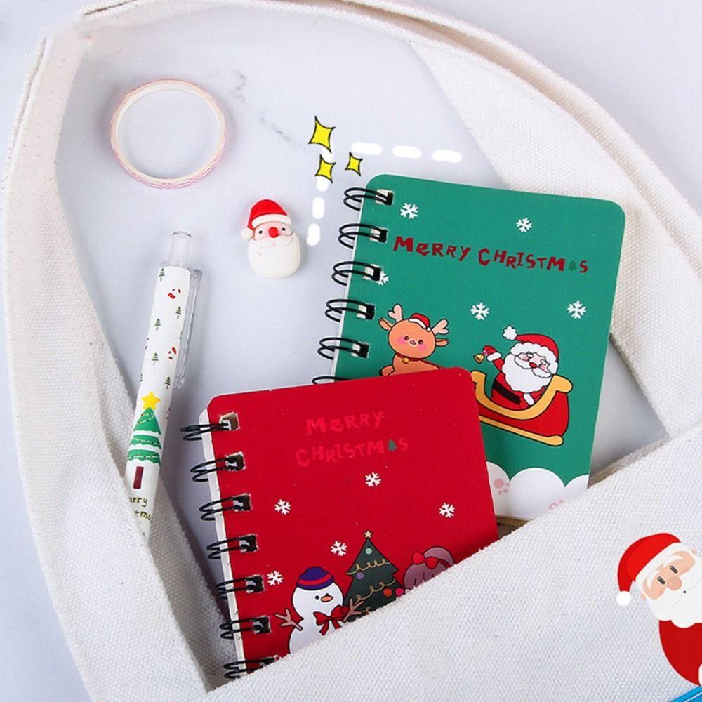 Loose-leaf Mini Notebook Thickened Side-flip Coil Book Christmas Coil Notepad  Christmas Gift