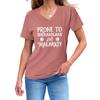 Fashionable and Versatile Prone To Shenanigans Printed Top V-neck Short Sleeved Women's T-shirts