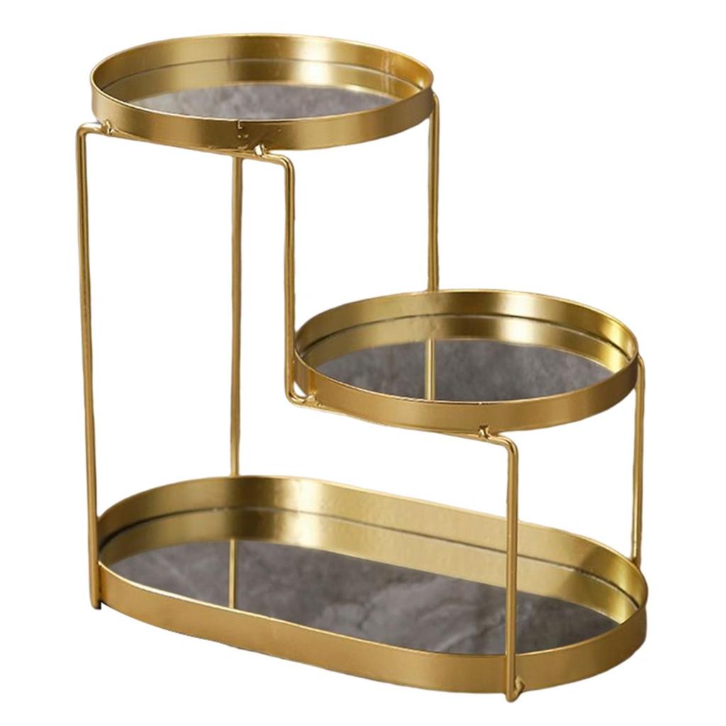Bathroom Storage Tray Triple Tier Iron Glass Organizer Countertop Shelf for Bathroom Accessories Home Decor