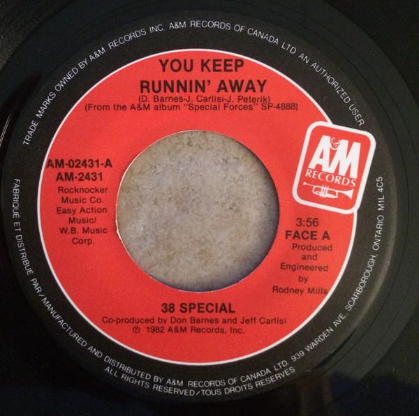 

7inch Record 38 SPECIAL 2 You Keep Runnin Away AM02431 AM Records 1982 Canada Rock Used
