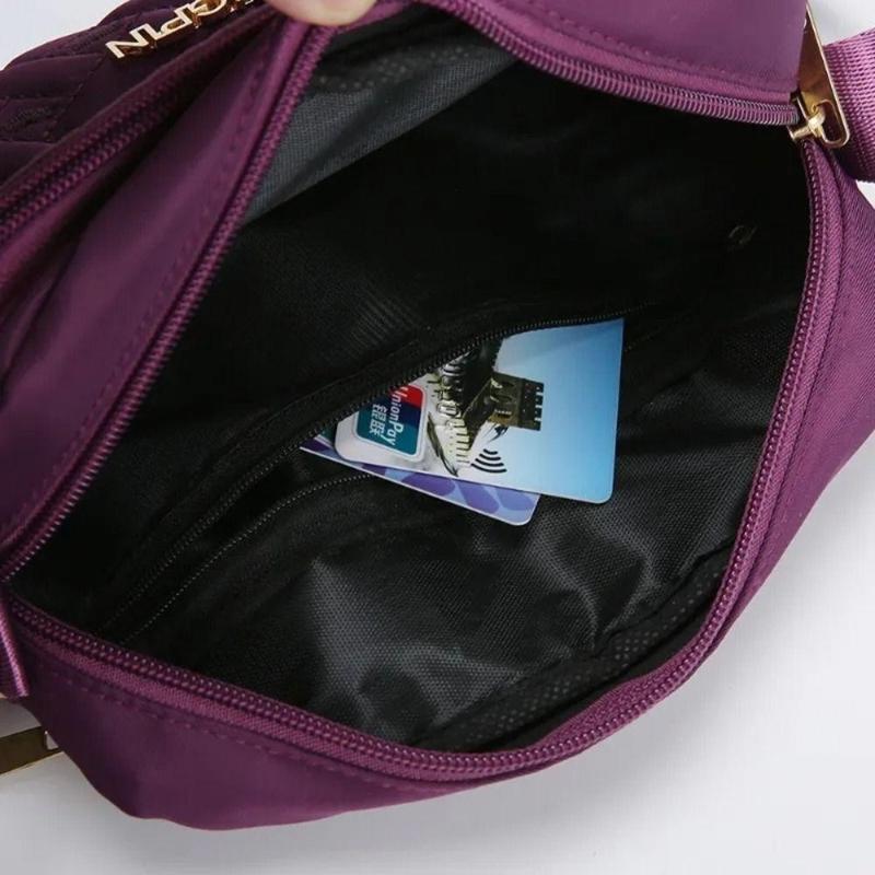 Women Casual Shoulder Bag Multi Pocket Oxford Crossbody Fashion Handbag for Shopping and Commuting