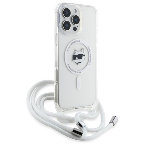 Karl Lagerfeld Klhmp16Lhcchnt Iphone 16  Pro 6.3 Hardcase Transparent Iml Choupette Head & Cord Magsafe