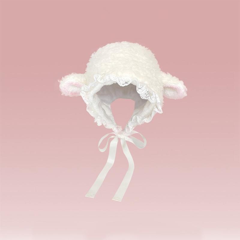 

1 шт. Мягкая фотографическая шляпа с завязками в виде бараньих рогов, Разнообразная одежда, Удобная для путешествий, Милая, Теплая, Приятная для кожи, Повседневная, Хлопковая, Сладкая белый