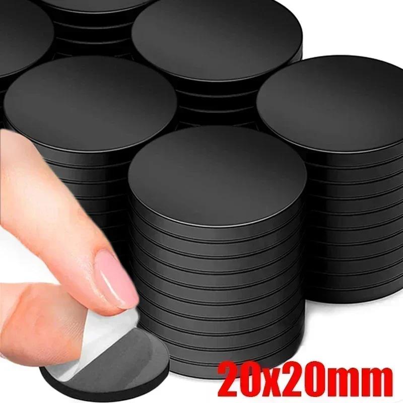 200PCS Self Adhesive Magnets Sheets Square Round Magnetic Dots Sheet Flexible Sticky Sticker For Whiteboard Fridge Household DIY Crafts