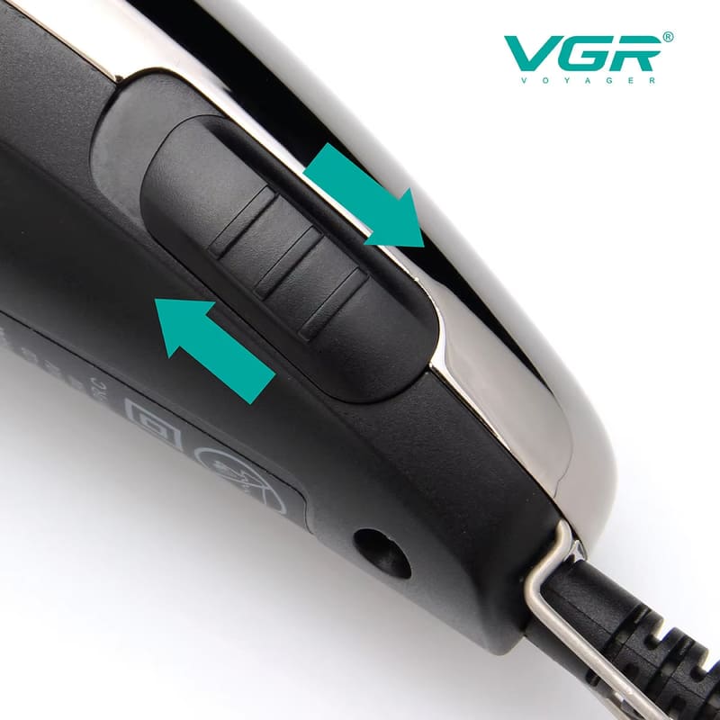 VGR 121 Hair Trimmer Adjustable Hair Cutting Machine Professional Oil Head Clipper Electric Haircut Machine Wired Trimmer Clipper Carved Home Clippers