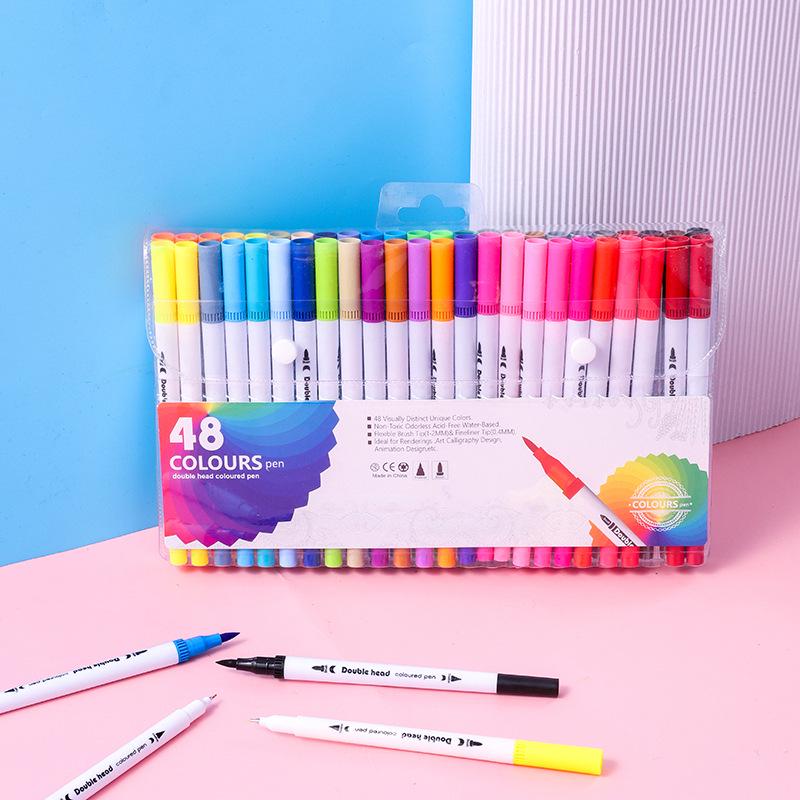 Sada oboustranných akvarelových štětců a finelinerů (12-120 barev) pro Umění a Obrysy