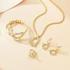 European and American Light Luxury Ins Style Jewelry Set Ring Bracelet Necklace Copper Inlaid Zirconium High-end Fashion Jewelry Four-piece Set Women