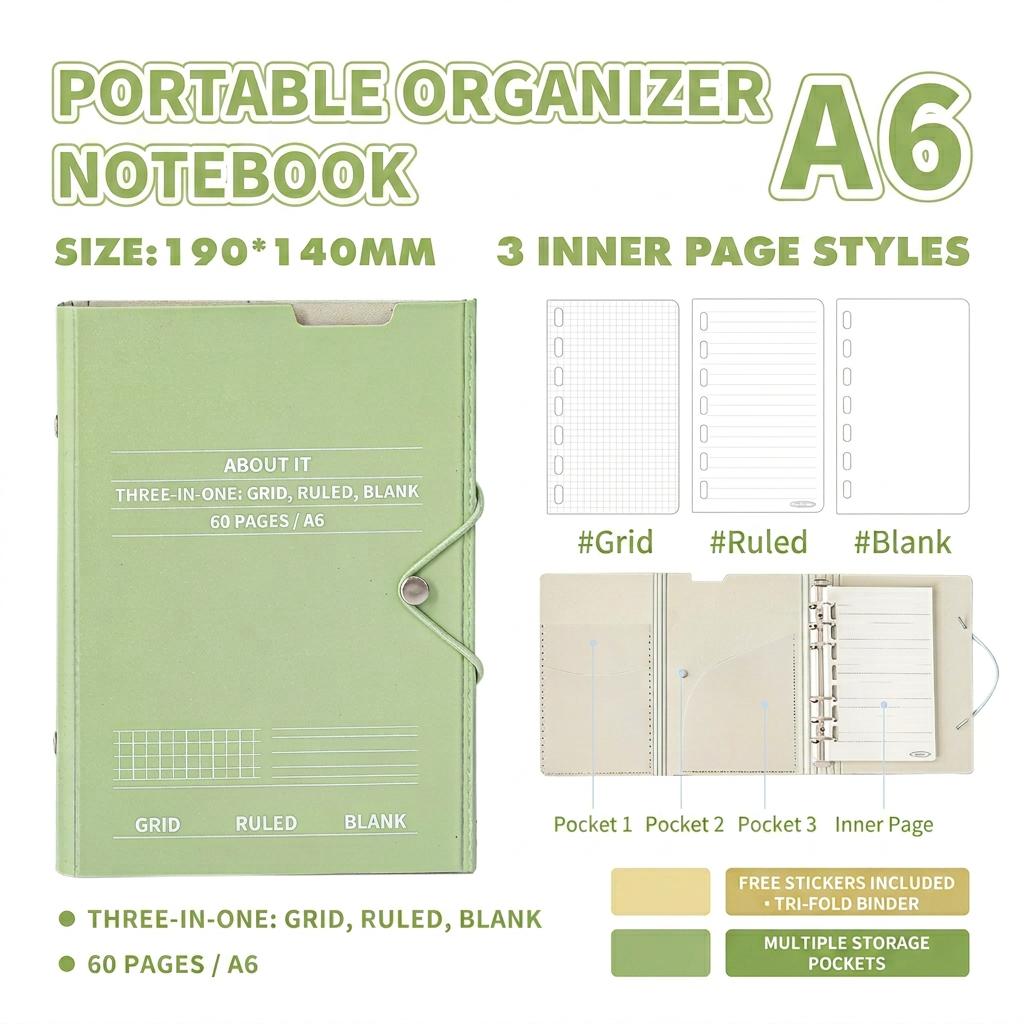Waterproof Journal Thick Paper Portable Notebook Eye-Friendly Paper Notebook Minimalist Hard Cover Planner For Gifting Study