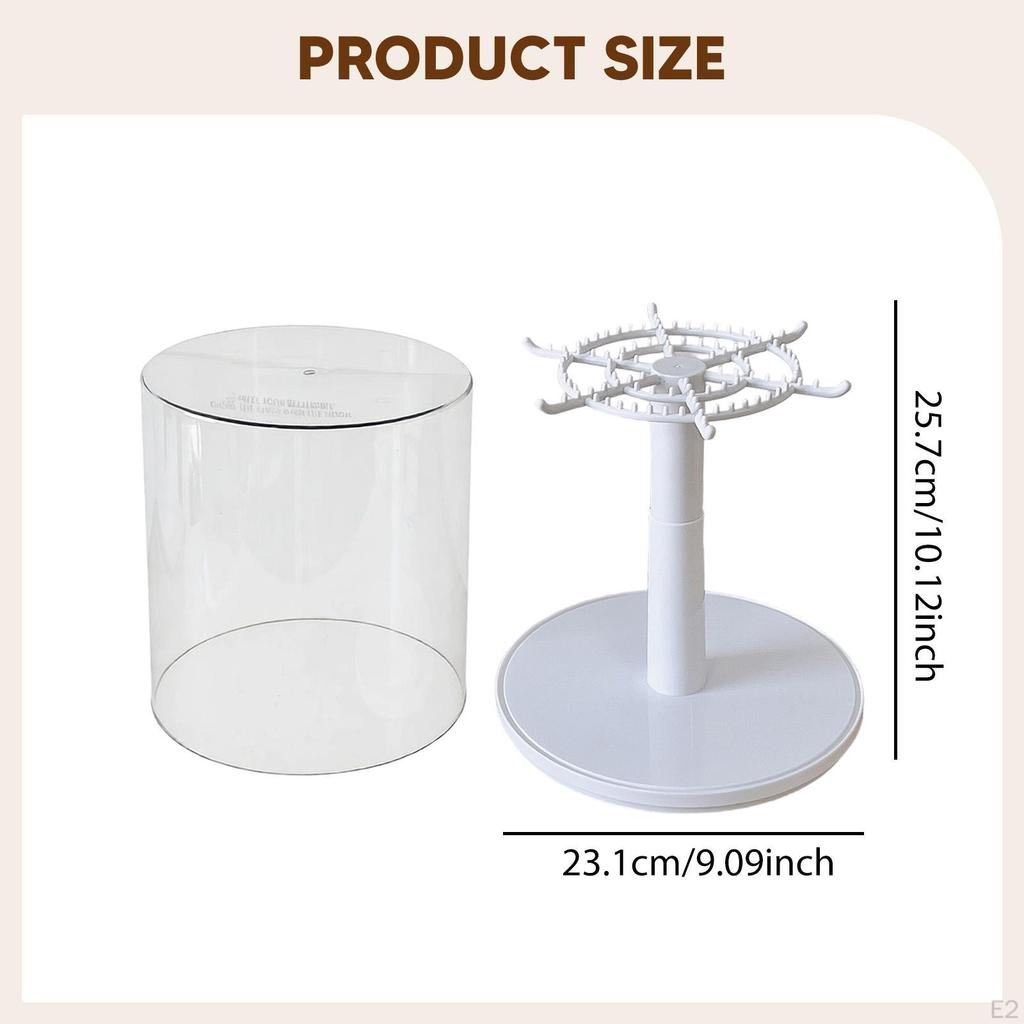 Rotating Figure Display Case Organizer Portable Stand Showcase for Keychain Dolls Bedside