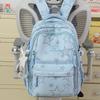 Schoolbag sea salt blue mist full of stars backpack schoolbag girls junior high school simple large capacity high value lightweight backpack