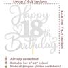 Sotpot 1PC Happy 18th Birthday Cake Topper Double-sided Silver Glitter Cake Pick Cake Decoration for 18th Birthday Anniversary Party Cake Decorations