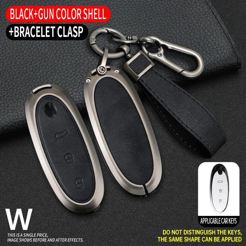 2024 Zinc Alloy+Leather Car Key Case Cover Shell For Dongfeng NAMMI 01New Engery High Level Keychain Protective Accessories