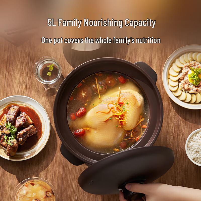 SUPOR 5L Smart Electric Stew Pot with Purple Clay Liner