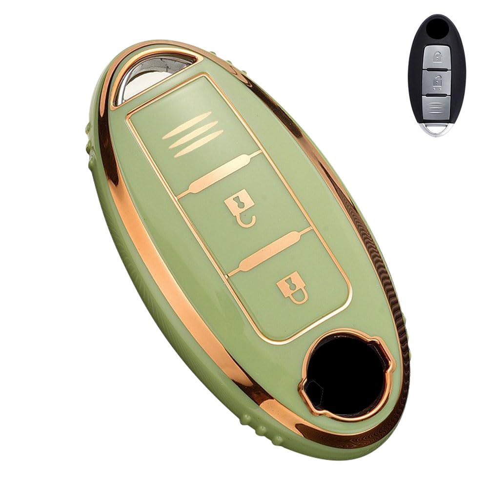 

LETINGFAR Чехол для ключа для Nissan, Чехол для смарт-ключа, Крышка для ключа, Мягкий ТПУ материал, 3 зелёный
