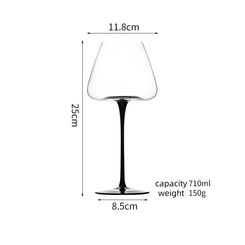 Red Stem Wine Glass Set, Hand-Blown Crystal Burgundy Glasses for Red Wine & Champagne