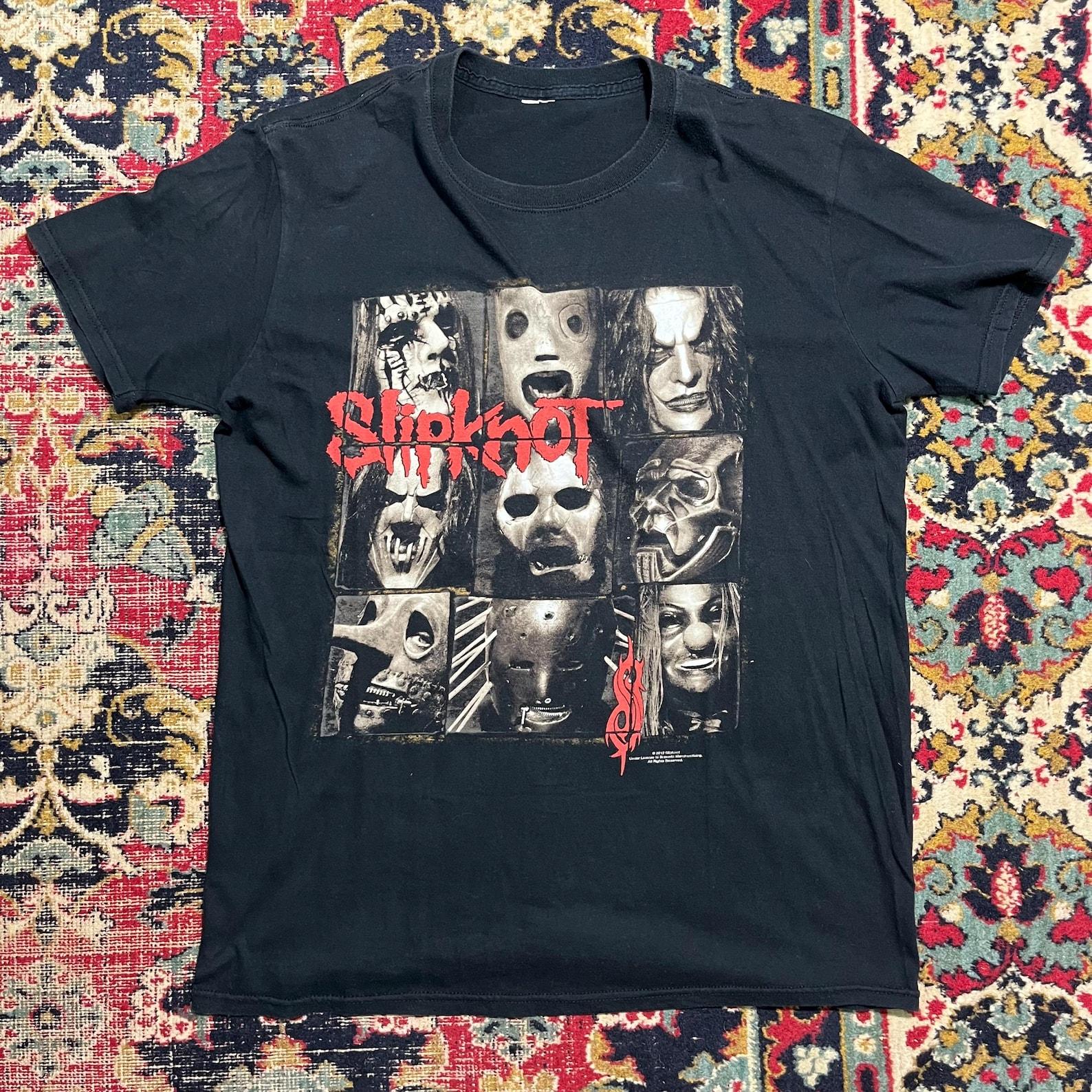 Vintage Slipknot T-Shirt Band Graphic Metal Tee Masks Size L S