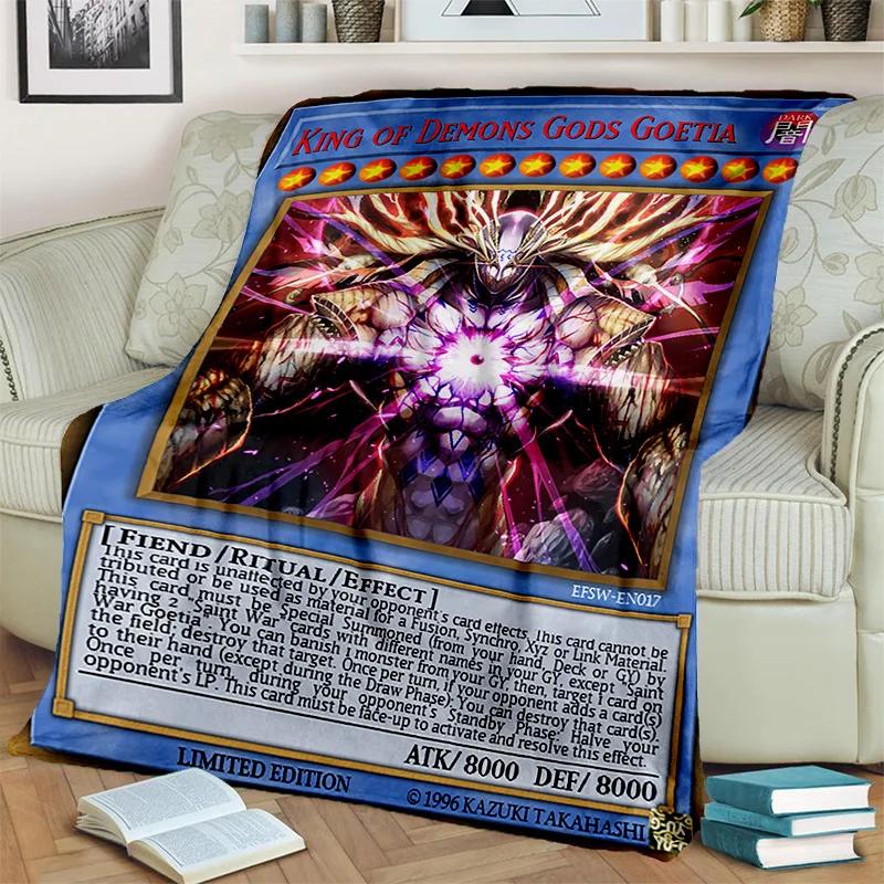 YuGiOh Monster Card Anime Cartoon Throw Blanket Soft Cozy Blanket for Bedroom Sofa Travel Office Picnic Kids Cover