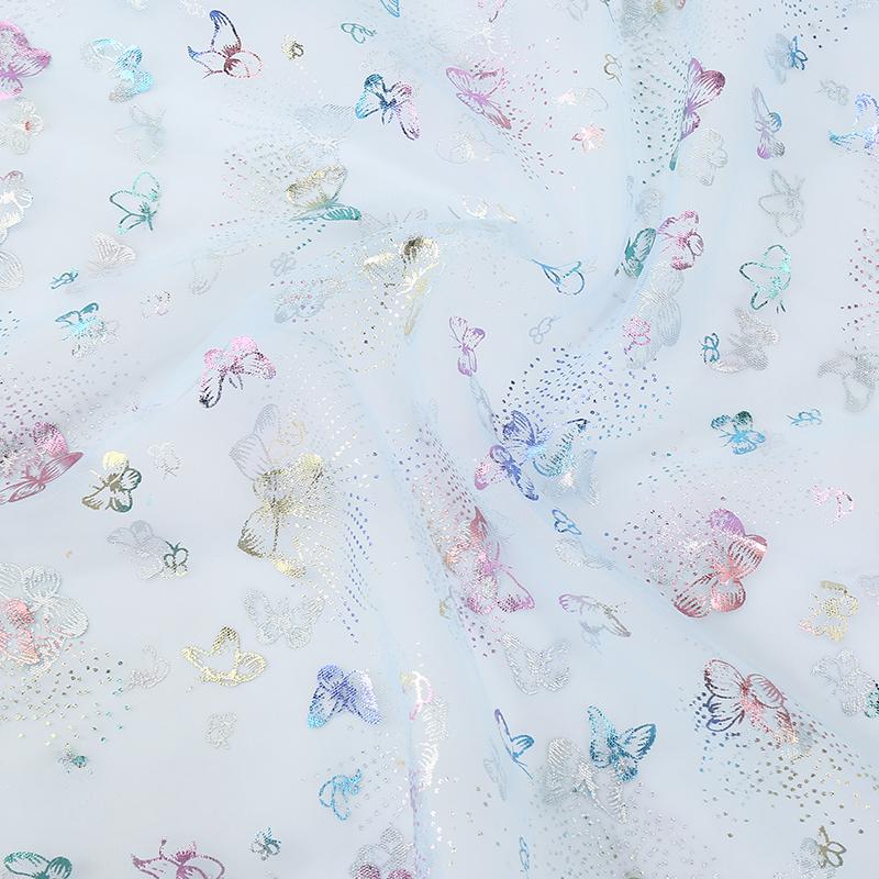 100x150cm Fancy Feather Butterfly Gauze Wedding Dress Shampooy Skirt Gauze Stage Costume Fabric Background Decorative Foil Gauze