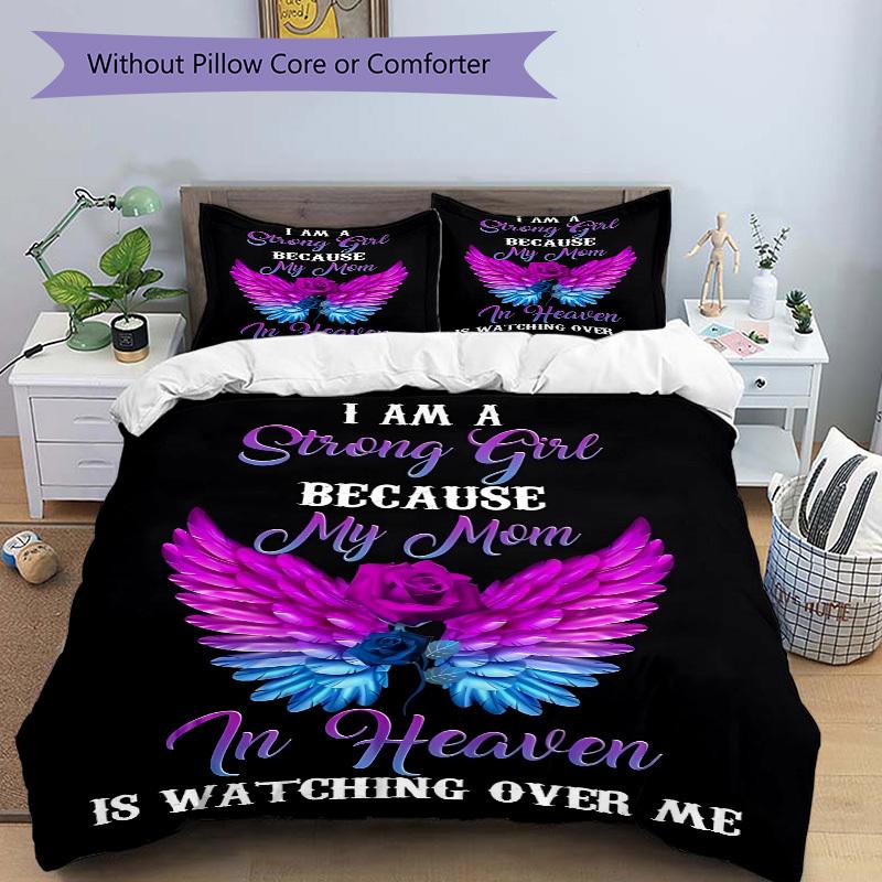 3pcs Angel Wings Duvet Cover Set - Machine Washable, Includes 1 Cover and 2 Pillowcases, No Core Included yy251013142