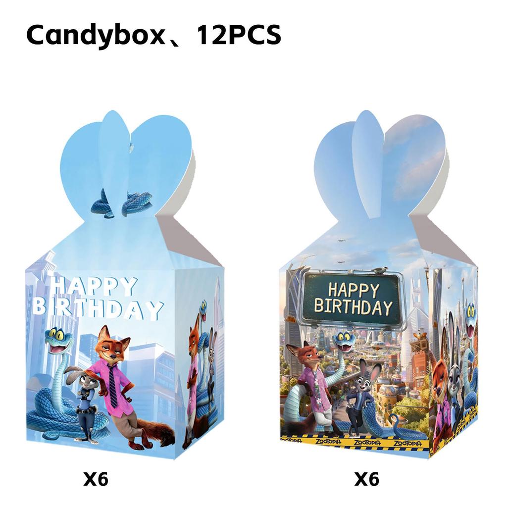 Zootopia 2 Birthday Party Decorations: Pull Flags, Plates, Cups, Napkins, Tablecloth