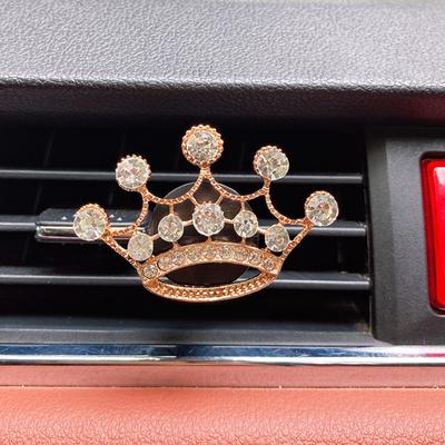 Metal Crown Car Vent Clip Aromatherapy Car Accessory Diamond-Studded Crown