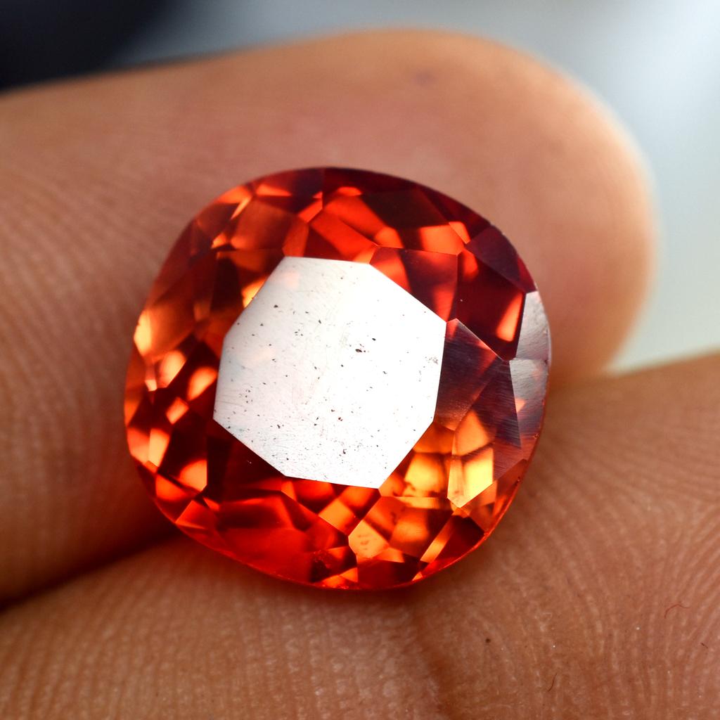 CERTIFIED Orange Sapphire Square Cushion Cut 9.50 Ct Natural Loose Gemstone