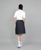 Seinteukeulu Wide Dome Half-Band Midi Skirt Wdm-1305 Indigo Denim Brs