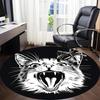 1pc Feline Expression Office Round Area Rug, Under Office Chairs Bedroom Living Room Home Decor, Room Deco, Available in Various Sizes