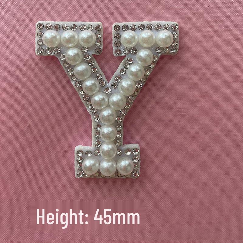DIY Pearl & Rhinestone Iron-on Letter Stickers - 26 Alphabet Designs for Hat Decoration