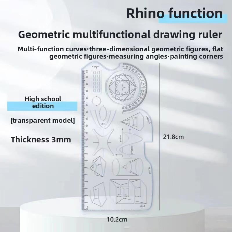 

Plastic Function Multi Ruler Geometric Tools Middle School High Supplies School Style C