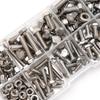 400 PCS, Stainless Steel Hexagon Bolt and Nut Combination Set, M4, M5, Hexagon Head - Including Flat Washers, Spring Washers, (b