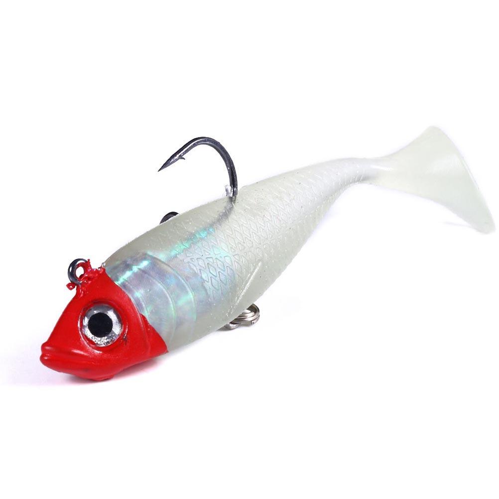5 STÜCKE 18,5g 10cm Leuchtende Angelköder Weiche Swimbaits mit Paddelschwanz 2 Haken für Barsch Forelle Süßwasser Salzwasser
