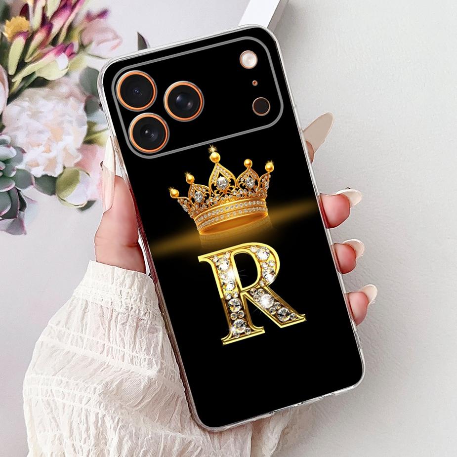 For Apple iPhone 17 Pro Max Case New Crown Letters Cover Soft Slim Phone Case For iPhone 17 Air iPhone17 Pro Max Back Cover Bags