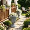 Outdoor Plant Pot European Retro Plastic Planter Flower Pot for Patio Lawn Garden Decoration
