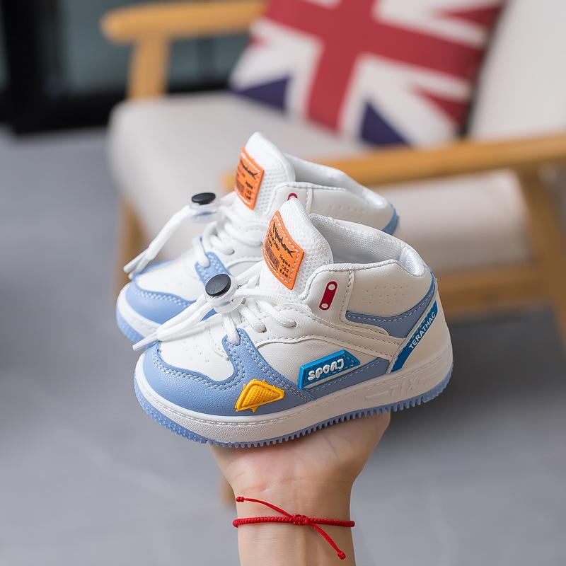 

Весенние детские кроссовки для мальчиков и девочек, высокие баскетбольные кроссовки 21 синий