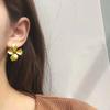 Vintage Metal Gold Color Flower Earrings for Women Daily Wear Modern Female Earrings Cocktail Dance Party Floral Jewelry