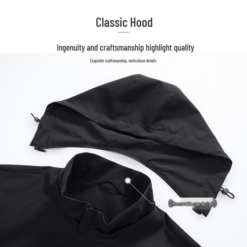 SNOWFLYING Men's 2025 Detachable Hooded Jacket